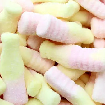 Malaco Swedish Strawberry Banana Fizzypop Bottle, Kidz Toys Candy Bar, Candy, Swedish Candy