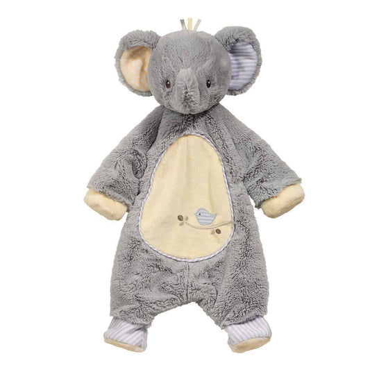 Joey Gray Elephant Sshlumpie-Toys-Douglas-Polka dots and stripes bring a playful appearance to Joey, our lovable Gray Elephant Sshlumpie plush toy. Part stuffed animal, part blankie, this lightweight and versatile toy is an ideal friend to take along on stroller rides or to cuddle up with when it’s naptime. Crafted in materials so soft you have to feel to believe, Joey the Sweet Little Gray Elephant character is sure to become your Baby’s favorite plush companion. Pastel yellow hues bring gentle color to th
