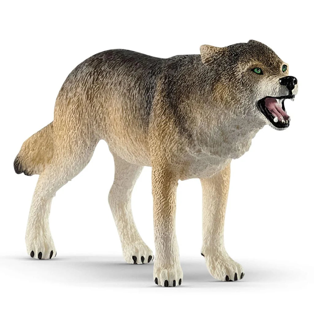 Wolf-Toys-Schleich-It is said that wolves howl at the moon, but their sounds actually serve to communicate with each other.-Kidz Toys