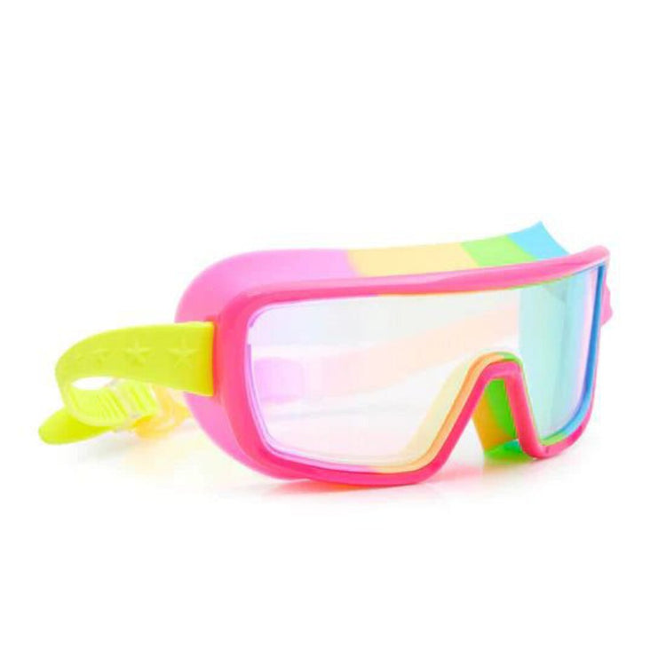 Chromatic Larger Frame Swim Goggles-Toys-Bling2o-Augmented reality is here with Chromatic Swim Goggles by Bling2o! Embrace the season in our wide framed, futuristic shield frame swim goggle offering a futuristic aesthetic. This innovative project enhances user experience by offering a back clip for maximum adjustability and easy on/off. Includes a hard protective case.-Kidz Toys