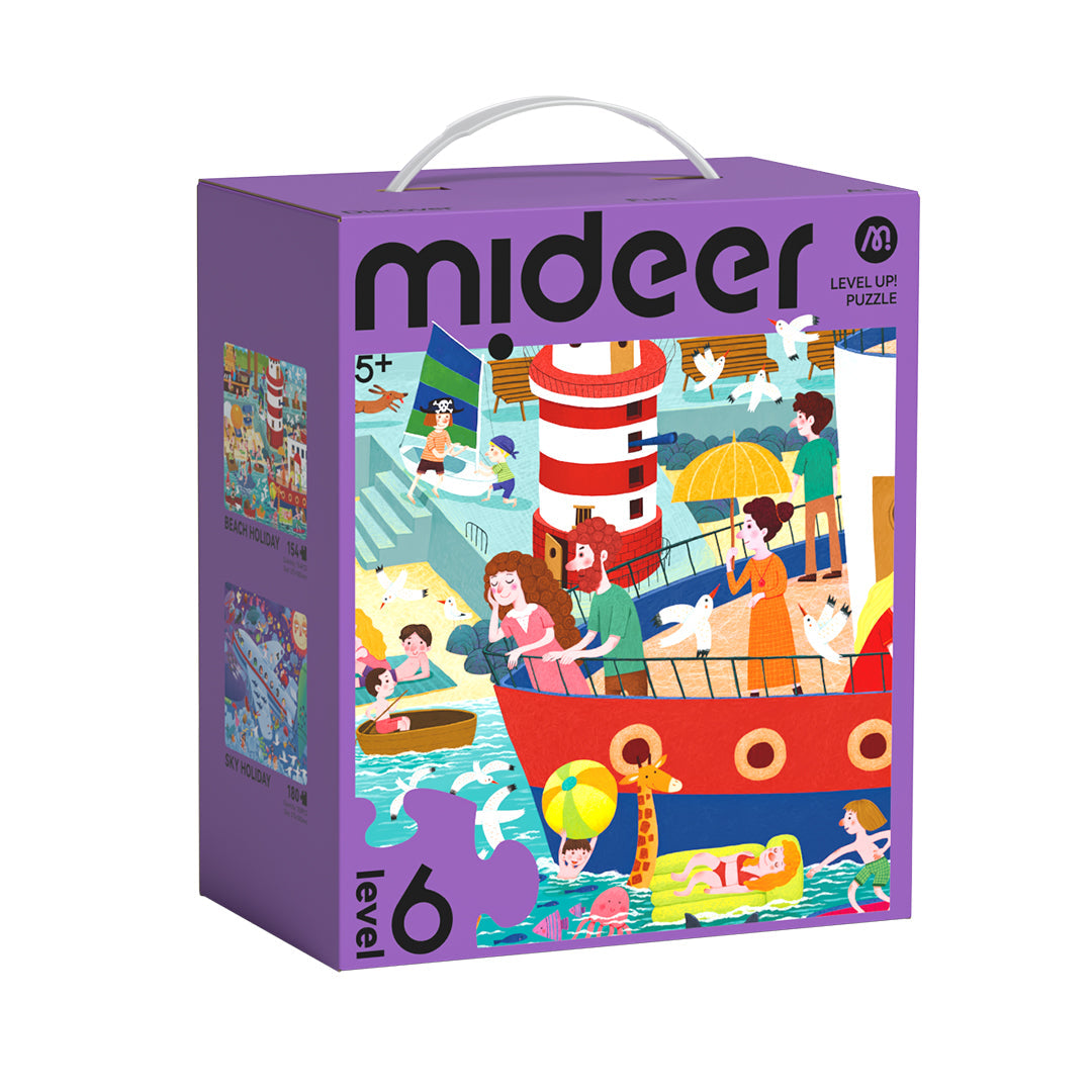 Mideer Level Up! Puzzles with storage bag- Level 6: relaxing holiday