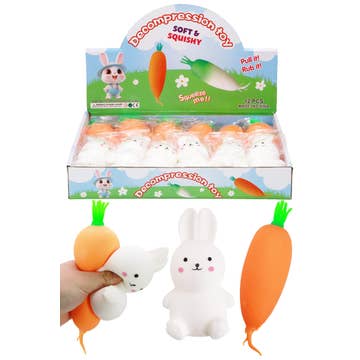 Carrot Bunny Fluffy Slime Filled Soft Squishy