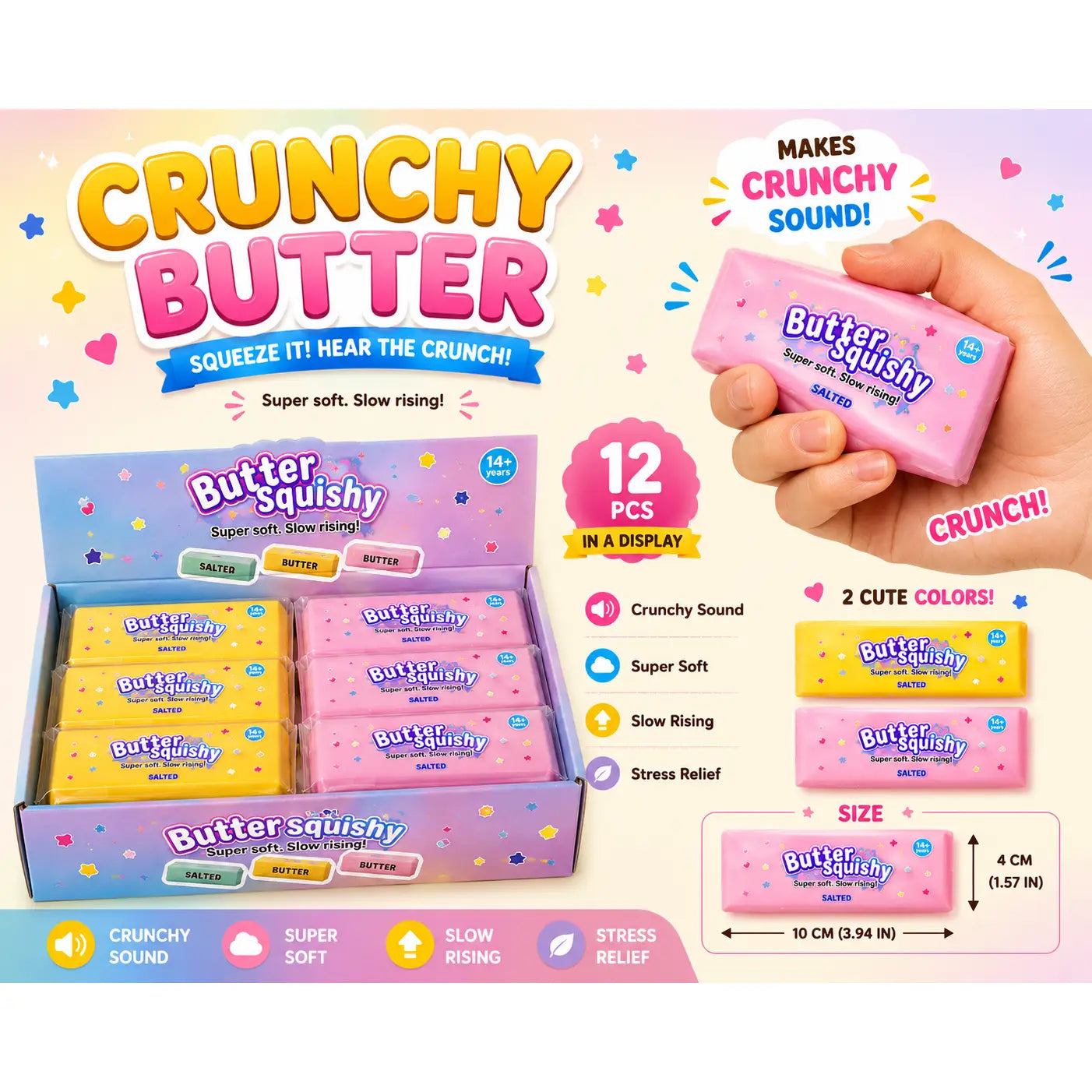 Crunchy Butter Asmr Crunch Squishy Stress Toy