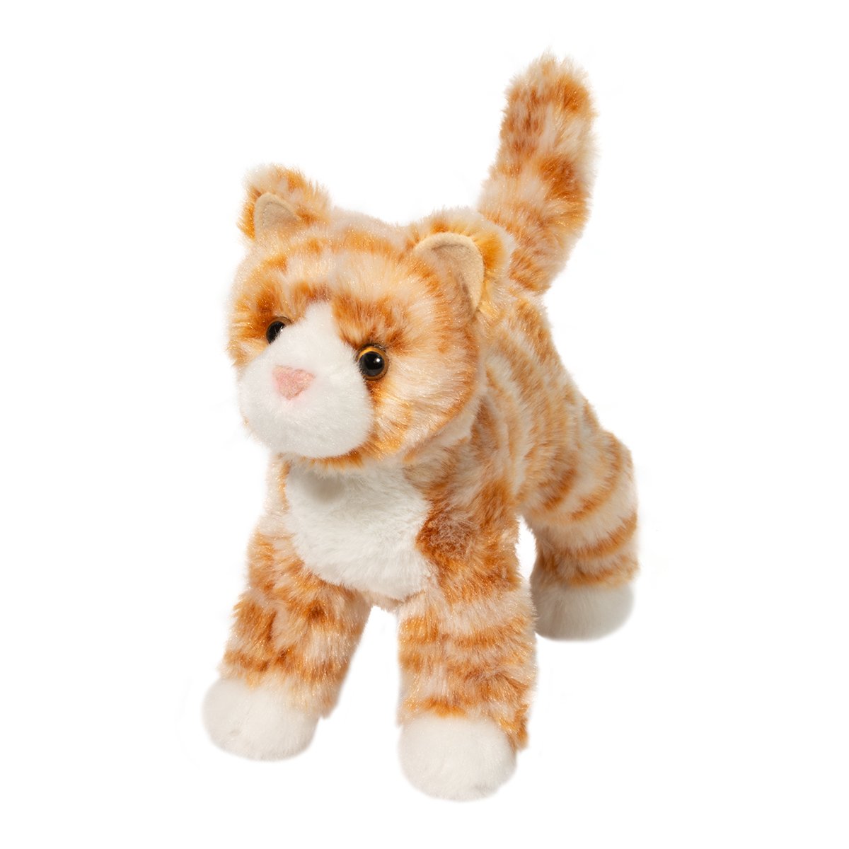 Hally Orange Striped Cat-Toys-Douglas-Hally is a lively Orange Stripe Cat stuffed animal with a restless spirit and a penchant for adventure! Join Hally in her games and discover the fun of a make believe romp! Vibrant orange and cream stripes pattern Hally’s soft plush coat and make this pretty kitty especially eye catching. Charming white markings accent her bright eyed facial expression and all four of her little paws. With an alert stand up pose, Hally’s ready to pounce on each new day. Known by her fri
