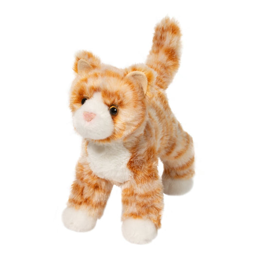 Hally Orange Striped Cat-Toys-Douglas-Hally is a lively Orange Stripe Cat stuffed animal with a restless spirit and a penchant for adventure! Join Hally in her games and discover the fun of a make believe romp! Vibrant orange and cream stripes pattern Hally’s soft plush coat and make this pretty kitty especially eye catching. Charming white markings accent her bright eyed facial expression and all four of her little paws. With an alert stand up pose, Hally’s ready to pounce on each new day. Known by her fri