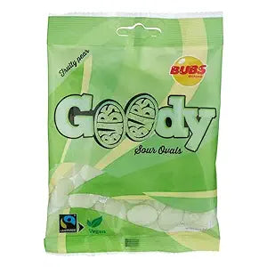Bubs Godis Sour Pear Ovals, BUBS, Swedish candy
