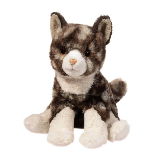 Trixie Soft Cat-Toys-Douglas-Cuddle up with a lovable friend every time you take Trixie the Soft Cat stuffed animal into your arms! With eyes the color of pumpkin spice and a subtle smile, this plush kitten’s expression will warm your heart. Her bean-filled, floppy body features a design that can be posed sitting up or lying down. High quality polyester fill will ensure Trixie will be around for a lifetime of hugs and play. Creams and browns combine across her coat to create a mottled appearance that will c