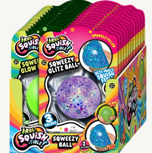Irre-Squish-Tible Sqweezy Glitz Ball