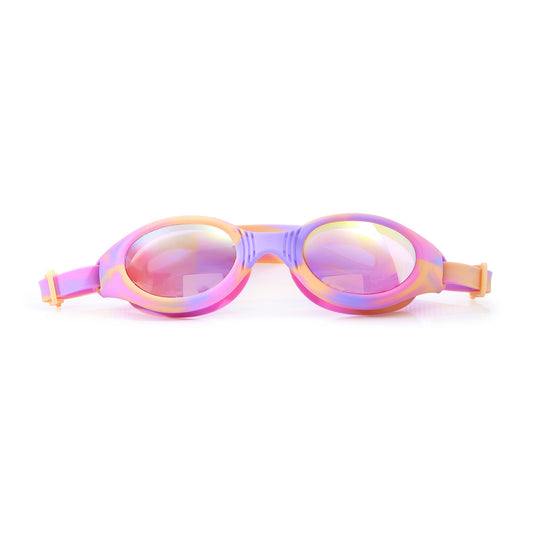 Berry Blast Taffy Girl Swim Goggles-Toys-Bling2o-Sweeten up swim time with the Berry Blast Taffy Girl Kids' Swim Goggles! Designed with a fun, candy-inspired look, these goggles feature a vibrant berry-colored frame that adds a splash of color to every swim. Equipped with anti-fog lenses for clear underwater vision and UV protection to keep young eyes safe, these goggles combine playful design with practical functionality. The adjustable strap ensures a comfortable, secure fit, making them perfect for swim