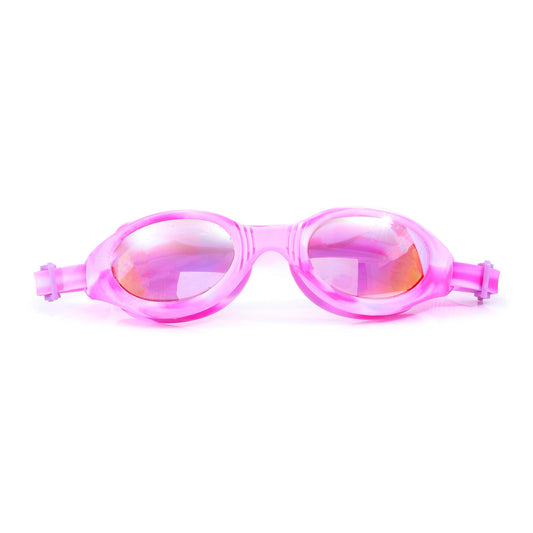 Cotton Candy Taffy Girl Swim Goggles-Toys-Bling2o-Sweeten up swim time with the Cotton Candy Taffy Girl Kids' Swim Goggles! Designed with a soft pastel color palette inspired by cotton candy, these playful goggles add a fun and sugary twist to every swim. Equipped with anti-fog lenses for clear underwater vision and UV protection to keep young eyes safe, these goggles balance style and practicality. The adjustable strap ensures a secure and comfortable fit, making them ideal for swim lessons, pool days, or