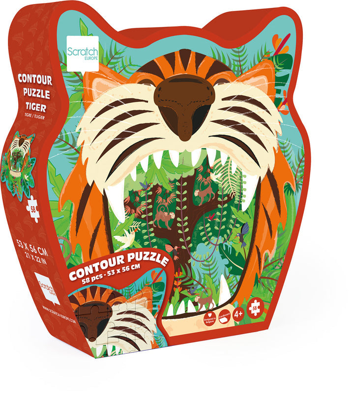 Contour Puzzle Tiger 59 pcs, Puzzle, Kids Puzzle, Contour Puzzle
