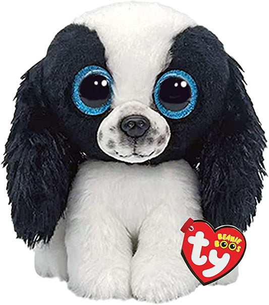 Ty beanie Boos black and white dog plush with blue glitter eyes