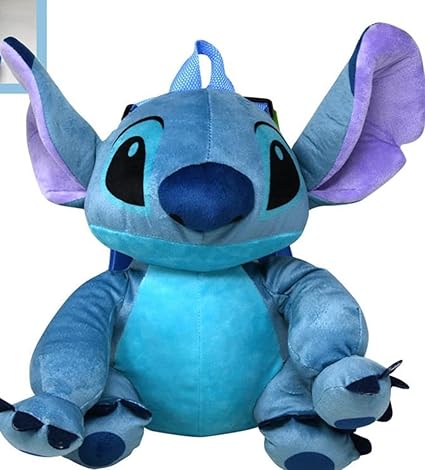 Stitch Full Body Plush Backpack-Toys-Enchanted Moments-Official Disney merchandise featuring Stitch. Plush backpack design with Stitch sitting and ears. Approximately 12 inches in height. Typically lightweight and designed for comfort. Ideal for fans of Disney's Stitch character.-Kidz Toys