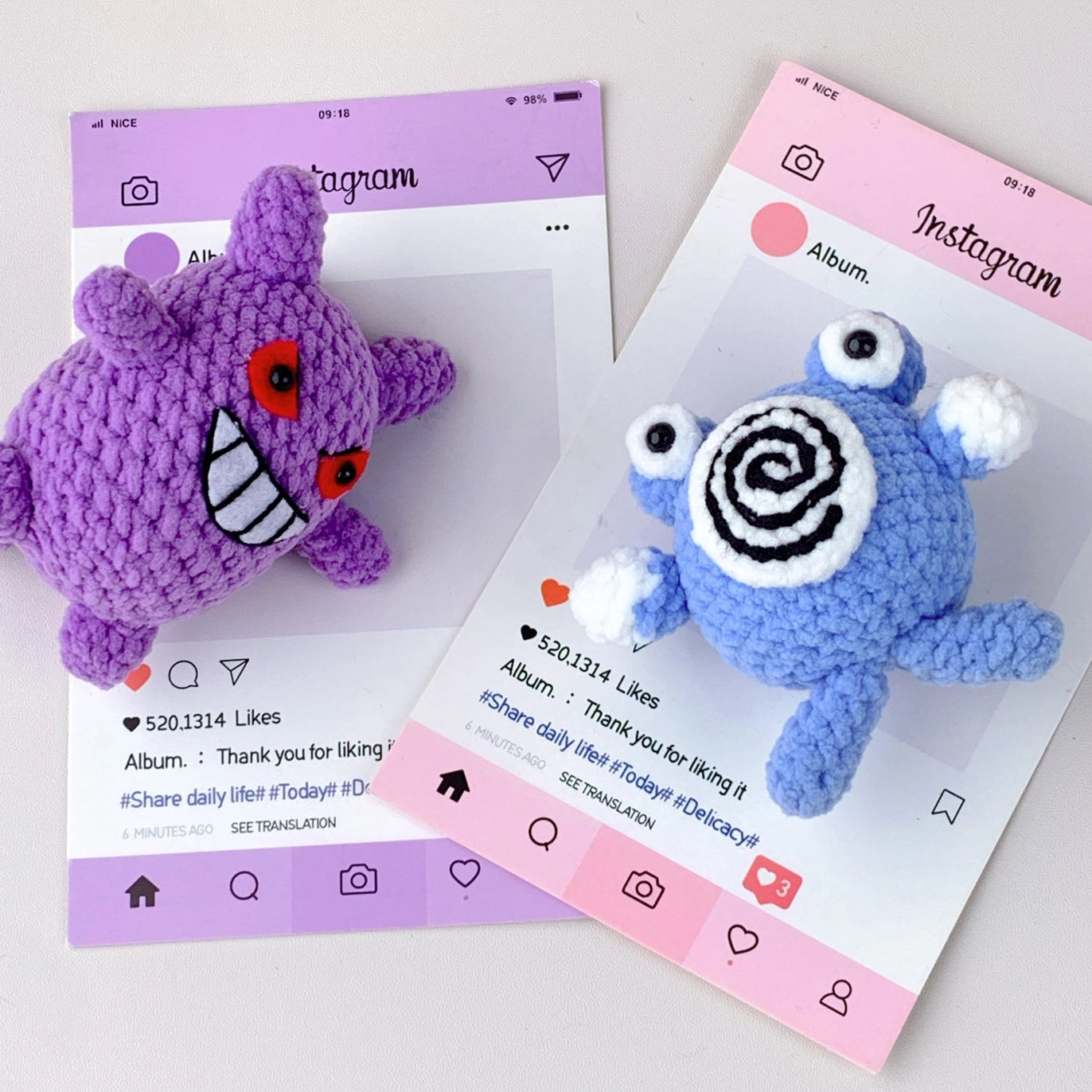 Crochet Pokémon Plush Keychain—Handmade Gifts