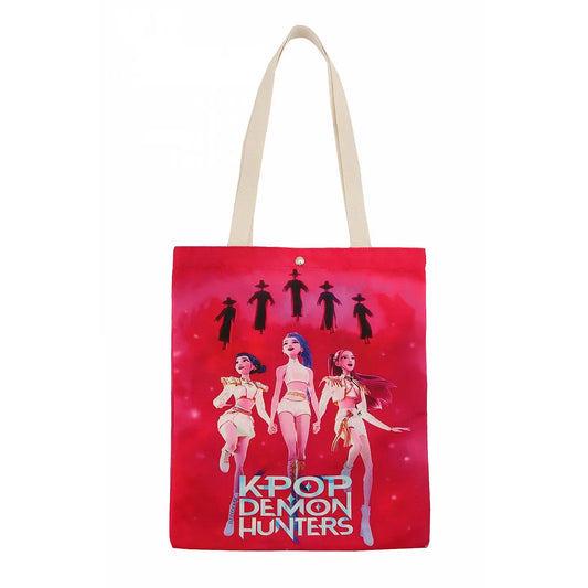 Pink K-Pop Demon Hunter Kpop Rumi Mira Zoey Canvas Tote Bag