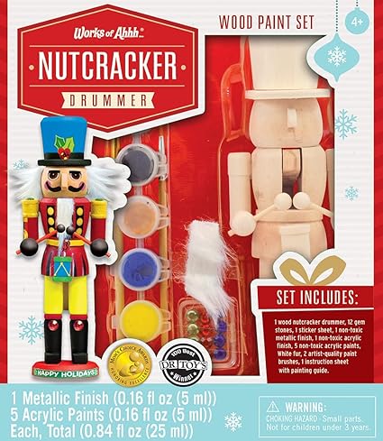 Nutcracker Drummer Ornament Wood Paint Kit-Toys-MasterPieces-About this item MasterPieces Works Of Ahhh Nutcracker Drummer Large Wood Paint Kit Great for parties, school projects or fun at home with the family Perfect for ages 4 and above Made by MasterPieces Puzzle Company-Kidz Toys