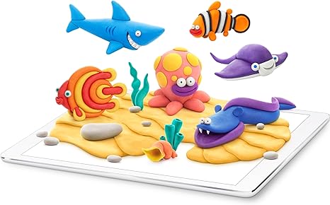 Hey Clay Ocean Creatures-Toys-Fat Brain Toys-Clay for making fun and friend ocean creatures Download the free app; 3D interactive step-by-step instructions make it easy to make each character Great for ages 6 and up; Safe for 3 and up; Clay is lightweight, non-sticky, nontoxic, stain-free Learn real clay-art techniques; Explore spheres, cylinders, facial features, textures, and more Includes 15 cans of clay, 2 sculpting tools; Clay dries within 24 hours; Enough clay to make 6 animal friends-Kidz Toys