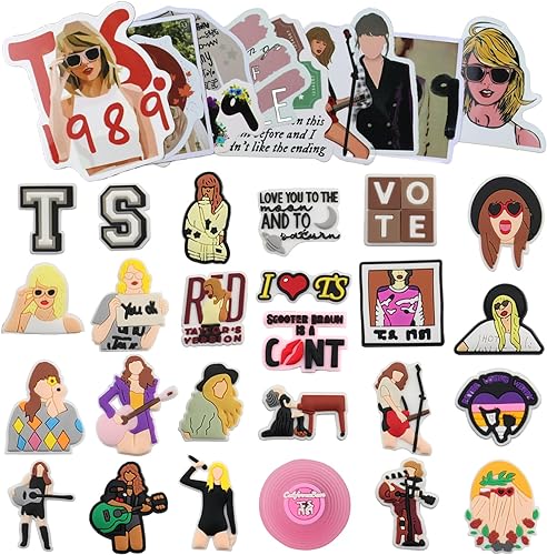 taylor swift inspired shoe charms and stickers