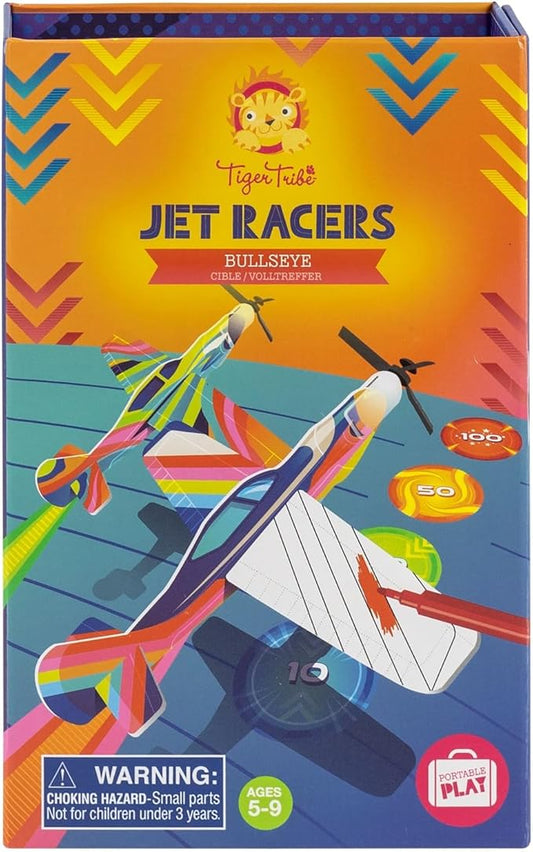 Jet Racers - Bullseye-Toys-Tiger Tribe-Activity set promoting creative expression, construction skills and target practice play time Great for solo or collaborative play Lightweight and hardy pop-out foam planes Colourful, retro design Ideal for ages 5-9 years-Kidz Toys