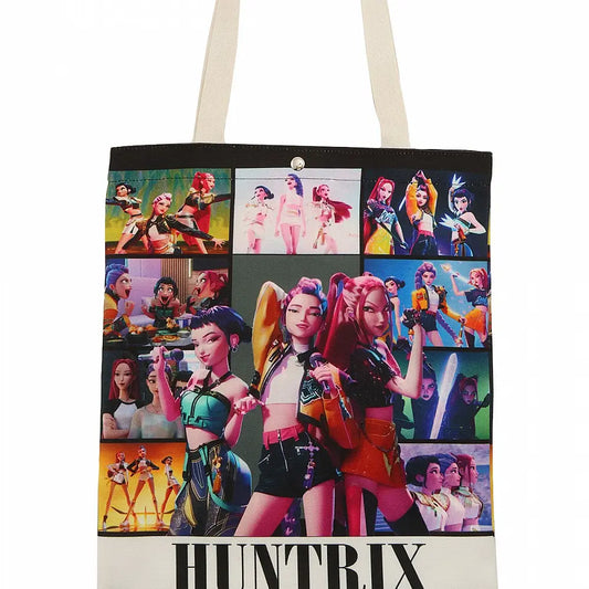 Black K-Pop Demon Hunter Kpop Rumi Mira Zoey Canvas Tote Bag