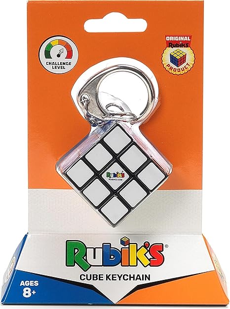 RUBIK'S Cube 3 x 3 Key Ring-Toys-Spin Master-RUBIK'S CUBE ORIGINAL KEYCHAIN FORMAT - Combining math, art and science, the iconic Rubik's Cube stimulates your brain and challenges you to solve problems. The classic 3x3 Rubik's Cube is the best-known puzzle in the world and the most addictive, and it has been fascinating all fans since its inception. An iconic keychain sized travel toy TURN, WIRE & REPEAT - On the Rubik's Cube keychain, the six different coloured sides each include nine square pieces. Once th