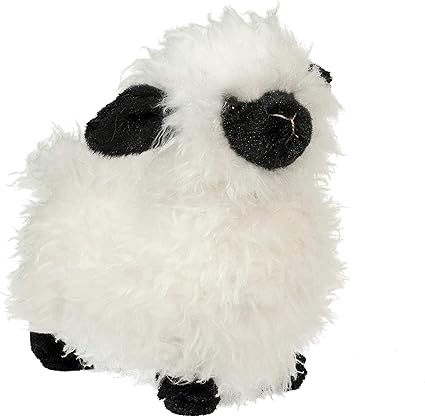 stuffed cream and black lamb plush toy