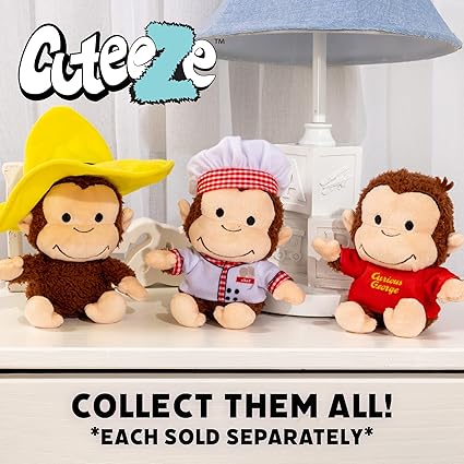 Curious George Cuteeze Monkey Stuffed Animal Plush, Curious George, Plush, Stuffed Animal