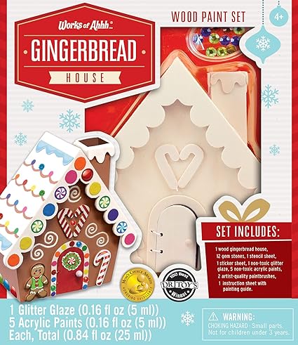 Gingerbread House Wood Paint Set-Toys-MasterPieces-About this item Made of real wood Includes everything you need to create a beautiful work of art The perfect gift for every art loving kid Bring our your creativity with this kit Easy to put together-Kidz Toys