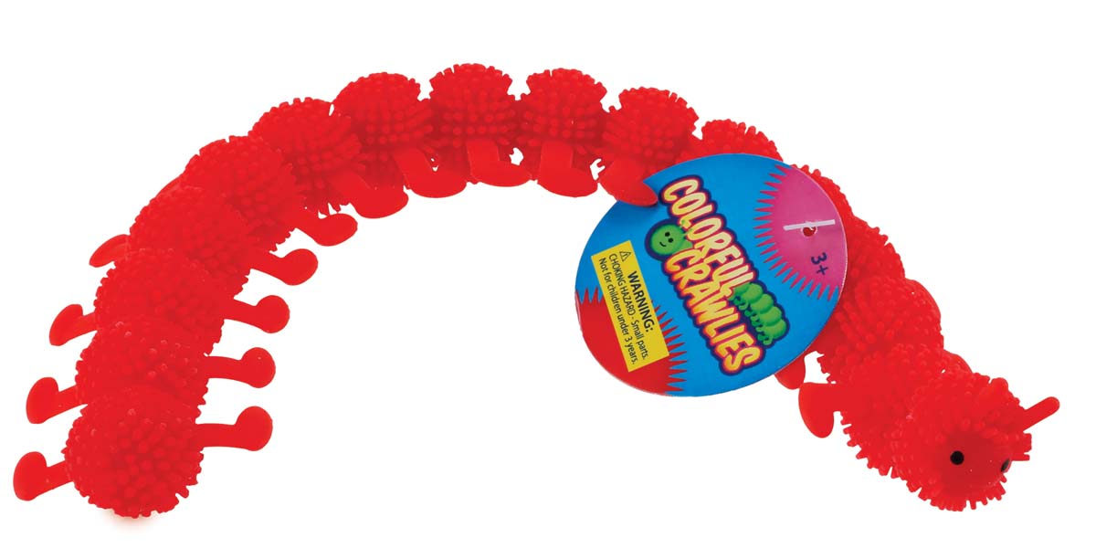 COLORFUL CRAWLIES-Toys-Toy Smith-This squishy and stretchy bug measures 9.50 inches in length and stretches to 33 inches. Assorted colors. 3yrs and up-Kidz Toys