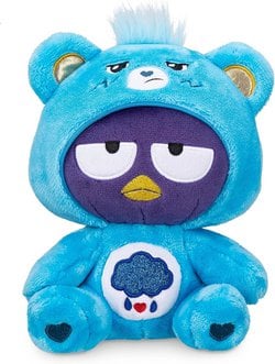 Hello Kitty Care Bear 9" Plush Blue-Toys-Enchanted Moments-BEARY BESTIES: The Hello Kitty Loves Cheer Bear plush is so soft and huggable, you'll never want to put her down! Get ready for unlimited bear hugs as you embark on your mission of sharing and caring. PERFECTLY SIZED: This plush toy measures 8 inches tall, ideal for sharing and caring adventures! UNIQUE BELLY BADGE: Cheer Bear's belly badge depicts a colorful rainbow that helps her spread hope and happiness to everyone she meets. COLLECT THEM ALL: T