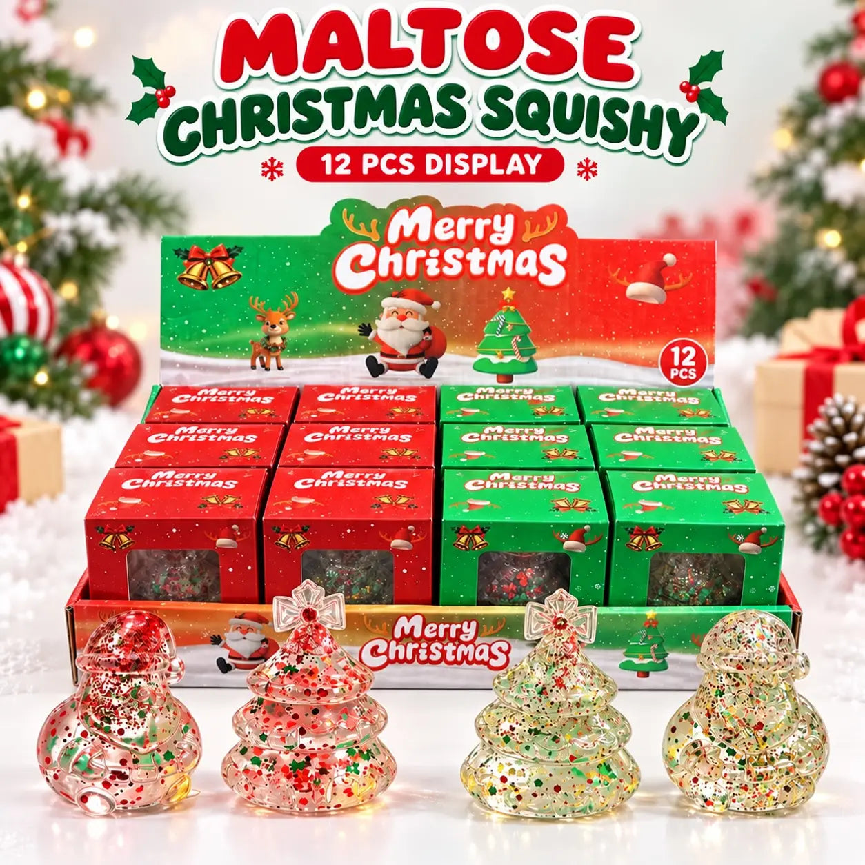 Christmas Glitter Maltose Sugar Squishy