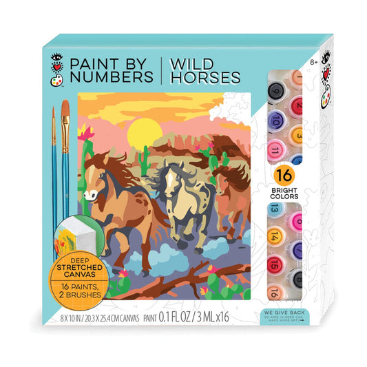 Paint By Numbers- Wild Horses-Bright Stripes-Kidz Toys