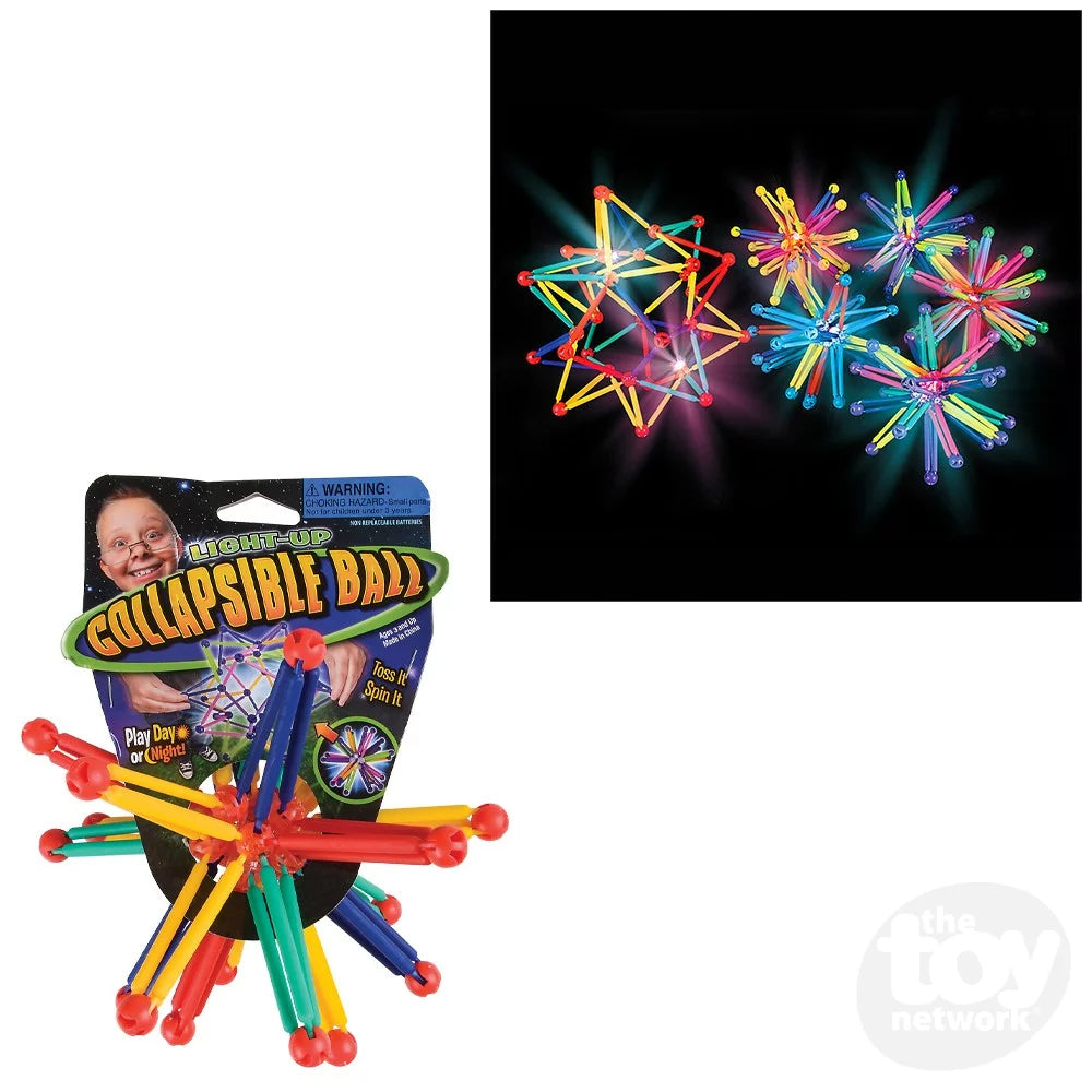 Light up, light up ball, collapsible ball