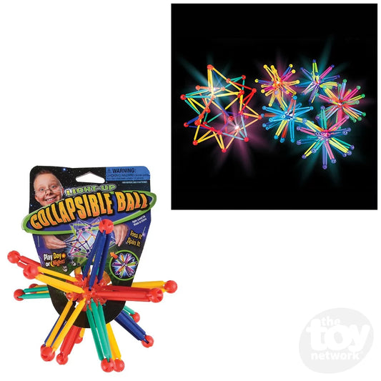 Light up, light up ball, collapsible ball