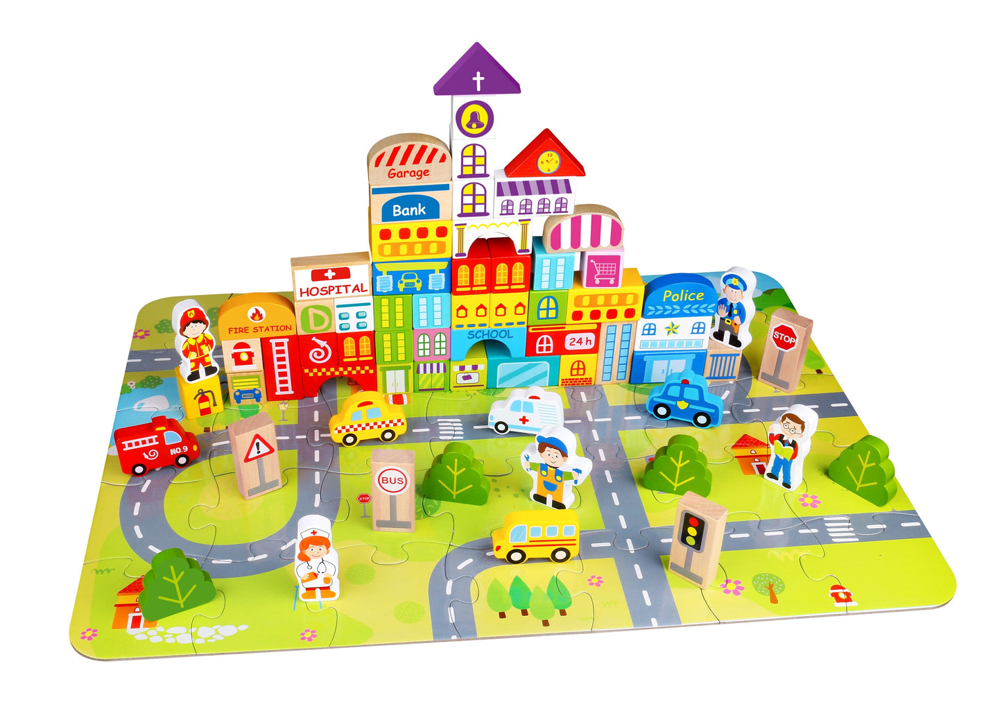 City Block Set, Blocks, Toy Blocks
