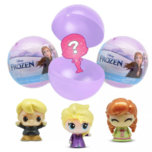 Mash'ems Disney Frozen Surprise Reveal Figures-Toys-Schylling-Description Squish them, twist them, can’t resist them! Enjoy hours of magical, squishy fun with the new Disney Frozen Mash’ems series 6! These adorable little Mash’ems figures fit perfectly into the palm of your hand and are super fun to squeeze and stretch—you won’t want to let these go! Each figure comes packed in a mystery capsule for a fun unboxing experience. Open the capsule to discover your new Mash’ems friend inside! Can you collect them