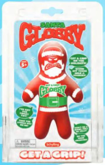 SANTA GLOBBY-Toys-Schylling-Santa Globby is the perfect holiday stress reliever for all ages. This squishy santa doll doubles as a grip trainer, helping you release tension and have fun while doing it. Get a grip on your holidays with Santa Globby.-Kidz Toys