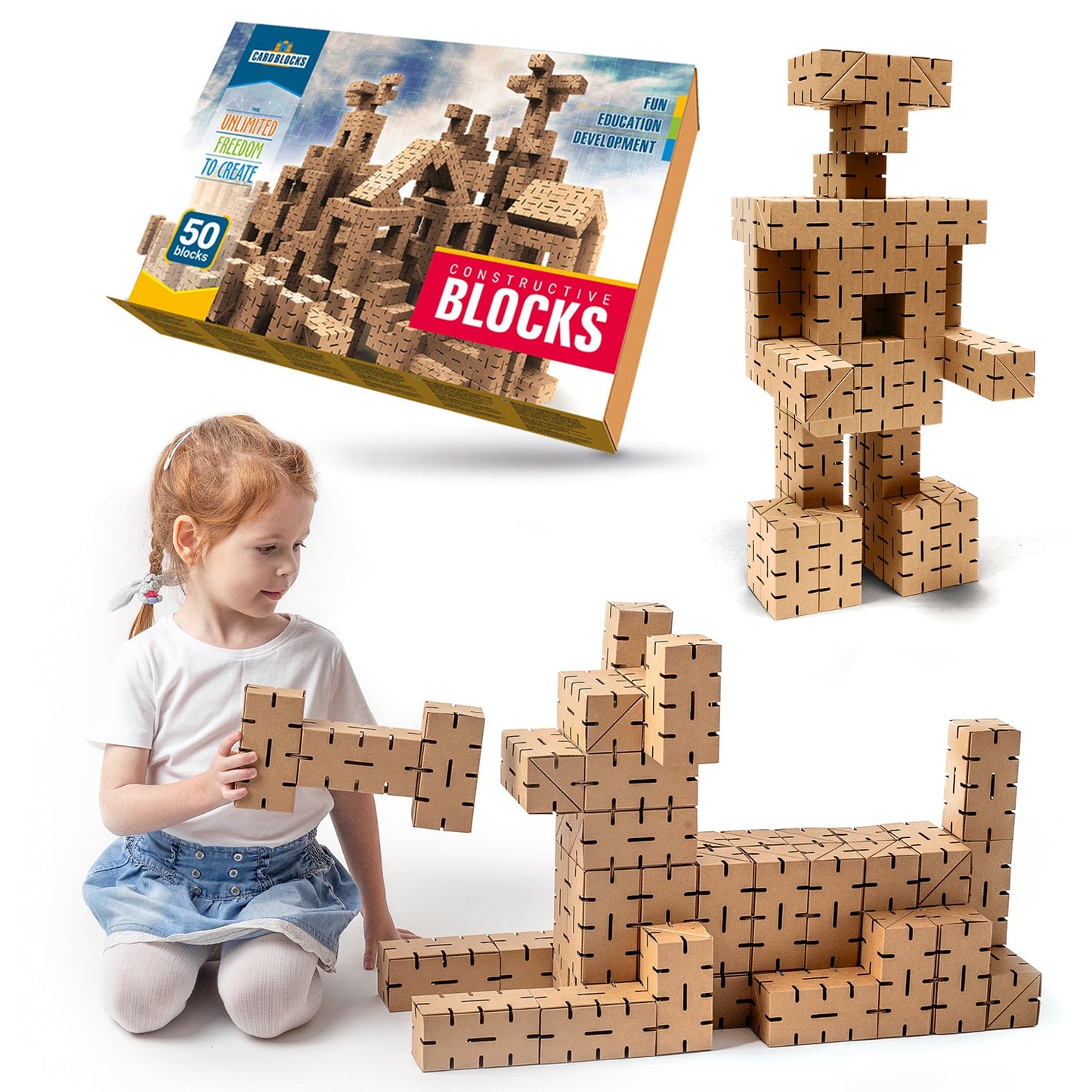 Cardblocks Constructive Blocks - Cardboard Blocks For Self-Assembly, Building Blocks