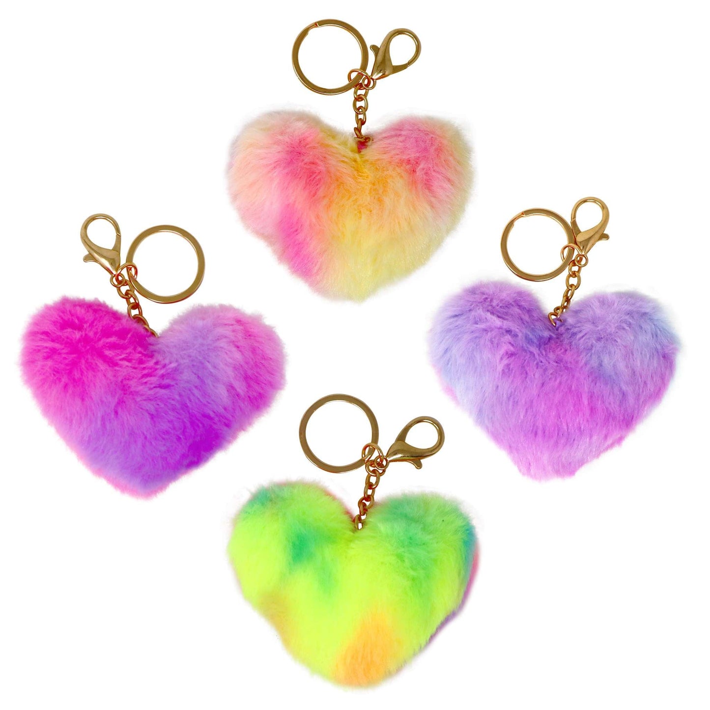 Fluffy Heart Key Chain, Keychain, Backpack Keychain