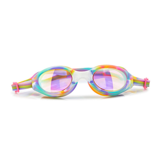 Neapolitan Swirl Taffy Girl Swim Goggles-Toys-Bling2o-Sweeten up swim time with the Neapolitan Swirl Taffy Girl Kids' Swim Goggles. Featuring a fun, candy-inspired design in soft pastel colors, these stylish goggles are perfect for young swimmers who love playful accessories. Equipped with anti-fog lenses for clear underwater vision and UV protection to keep little eyes safe, these goggles offer both fashion and function. The adjustable strap ensures a comfortable and secure fit, making them ideal for pool