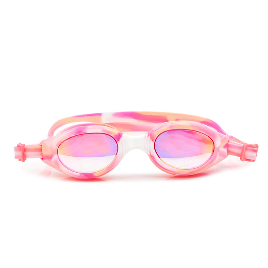Orange Cream Taffy Girl Swim Goggles-Toys-Bling2o-Add a splash of sweetness to swim time with the Orange Cream Taffy Girl Kids' Swim Goggles! Inspired by the creamy, dreamy colors of orange cream taffy, these playful goggles are perfect for kids who love fun, candy-themed accessories. Equipped with anti-fog lenses for crystal-clear underwater vision and UV protection to keep young eyes safe, these goggles blend style with practicality. The adjustable strap ensures a secure and comfortable fit, making them i