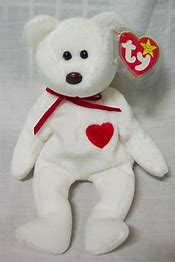 SCARLETT - bear white w/heart-Ty-Kidz Toys