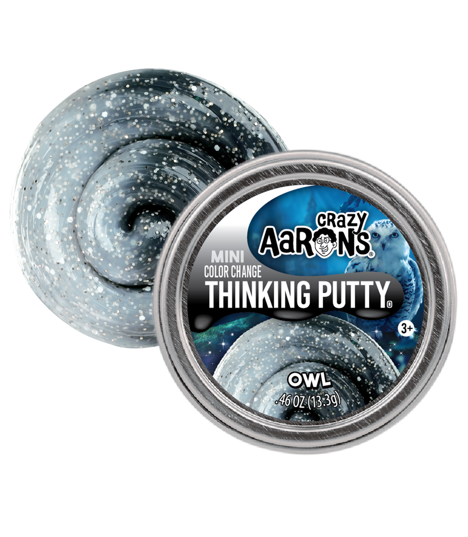 Crazy Aaron Mini Thinking Putty Owl, Mini Thinking Putty, Owl