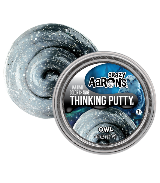 Crazy Aaron Mini Thinking Putty Owl, Mini Thinking Putty, Owl