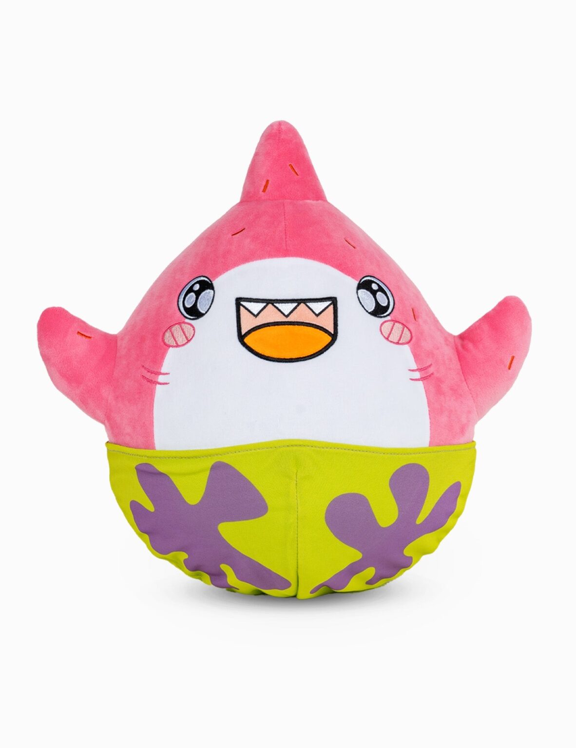 Plush toy with a cartoonish design on a white background, patrick, lankybox