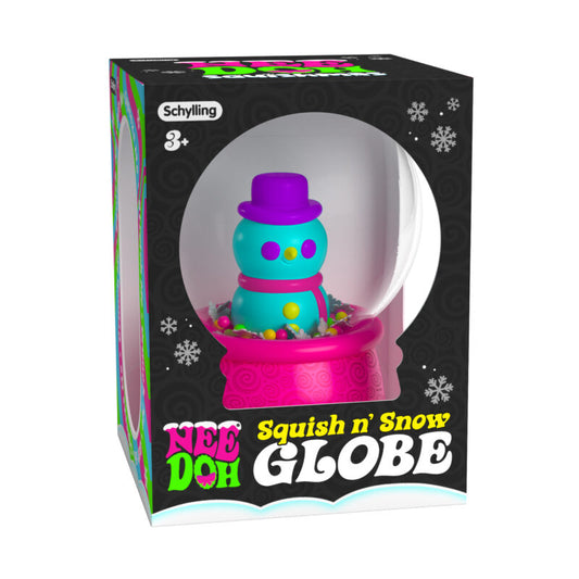 Needoh Snow Globe-Toys-Schylling-Experience a snowy scene at your fingertips with the NeeDoh Snow Globe! Squeeze the base and watch the snowflakes and characters inside dance and move. In a small size, you can take this sensory squishing toy anywhere you go!-Kidz Toys