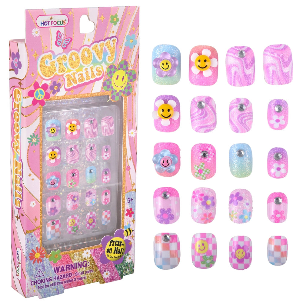 Groovy Nails - Groovy Flower, Kids Nails, Press on Nails