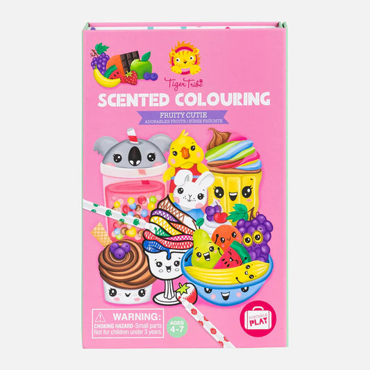 Scented Colouring - Fruitie Cutie-Toys-Tiger Tribe-Kids will love taking their artworks to smelly new levels with this super cute, fruity scented colouring set! With 8 markers in a rainbow of fruity scents and 36 pages of adorable illustrations, this one is a sweet treat for creative kids. Our thoughtfully packaged, premium activity sets are designed for mess-free portable creative play on flights, in cars, at cafes or at home. All-in-one colouring set with cute, fruity illustrations Includes 8 scented, col