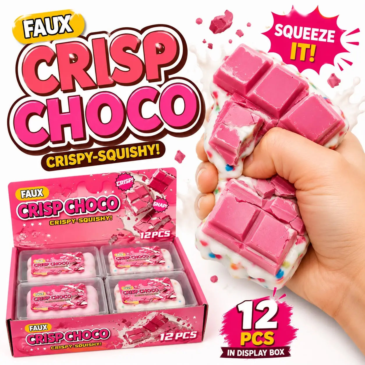 Crisp Choco (Strawberry) –Crispy-Squishy Asmr Chocolate