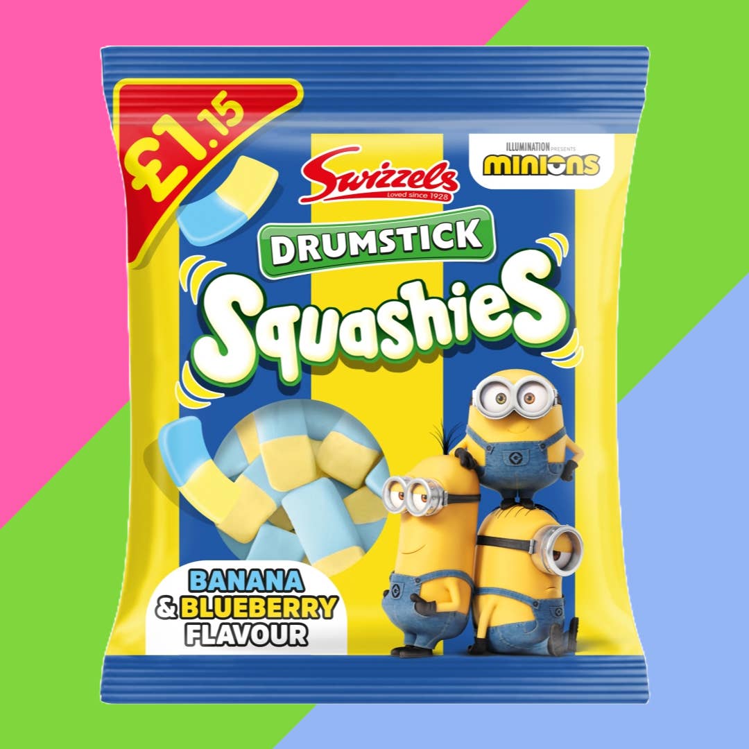 Swizzels Drumstick Squashies Minions Banana & Blueberry, candy, Swiftie Candy